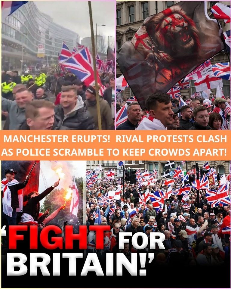 The UK streets just EXPLODED into a terrifying political war! A massive anti-migration march in Manchester violently erupted into brutal clashes as furious protesters and counter-protesters went head-to-head.