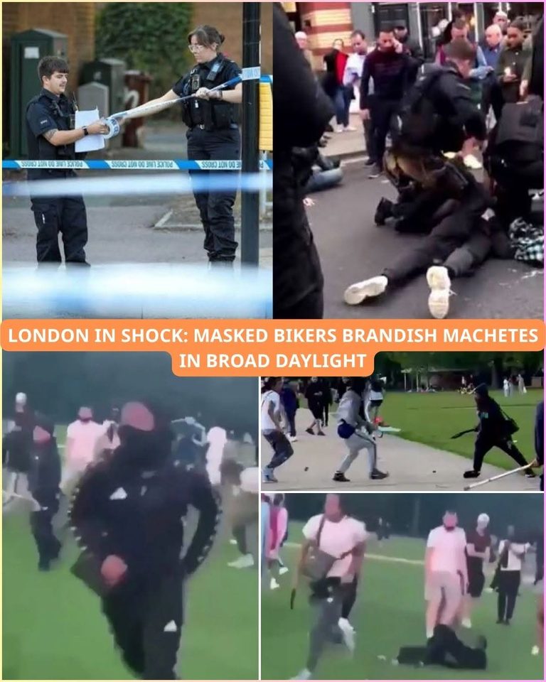 SHOCK IN LONDON: Panic erupted after masked bikers were reportedly seen carrying machetes in broad daylight