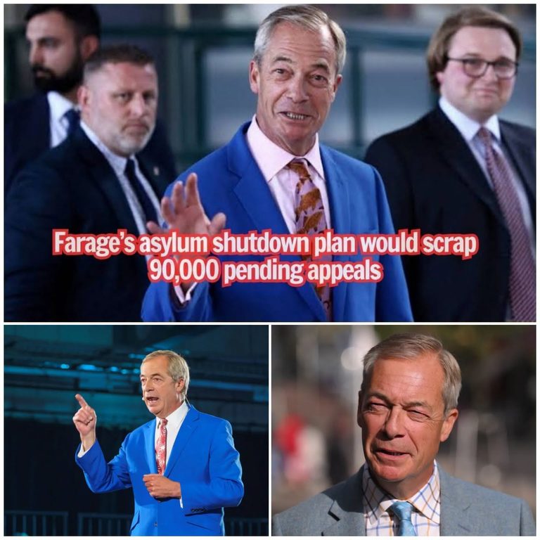 Farage’s asylum shutdown plan would scrap 90,000 pending appeals…