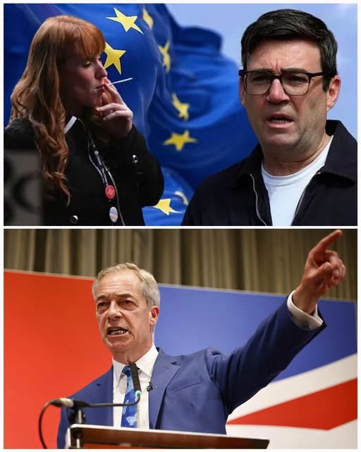 “BREXIT BETRAYAL!” FARAGE GOES TO WAR AS BURNHAM AND RAYNER ARE CAUGHT IN A POLITICAL FIRESTORM OVER EU FREEDOM OF MOVEMENT! Nigel Farage has unleashed a furious attack, branding the prospect of renewed freedom-of-movement arrangements a “total betrayal of Brexit Britain”. With Angela Rayner’s comments adding fresh fuel to the row, the battle over Britain’s relationship with Europe is threatening to erupt all over again. Millions backed Brexit believing the country was taking back control — so could closer EU ties reopen the biggest political wound of a generation? What has actually been proposed, and why has Farage reacted so fiercely? Full story in comments
