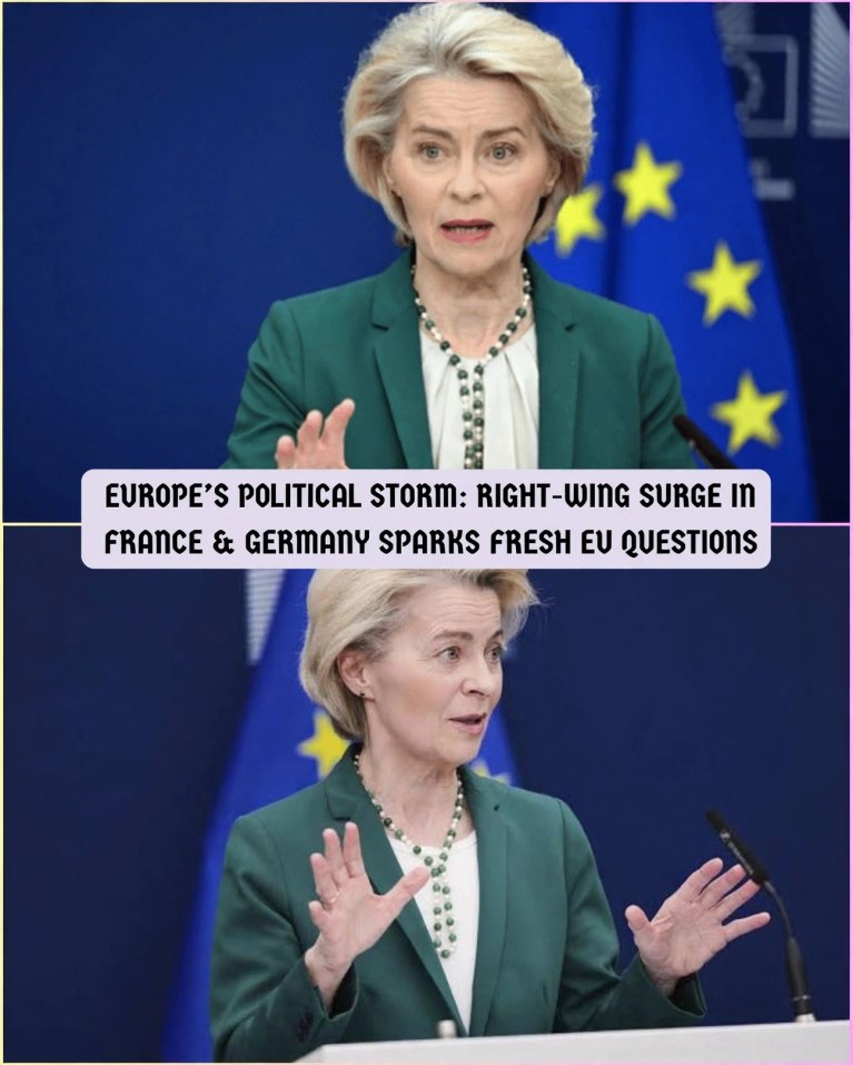 EU ON THE BRINK OF COLLAPSE?! A massive political earthquake is shaking Europe as shock polling figures just sent panic straight through Brussels! Right-wing leaders in both Germany AND France have gained terrifying momentum, threatening direct referendums that could shatter the entire European bloc forever! Top leaders are reportedly in deep panic, but right as an emergency standoff builds… a shocking twist in national polls changed everything!